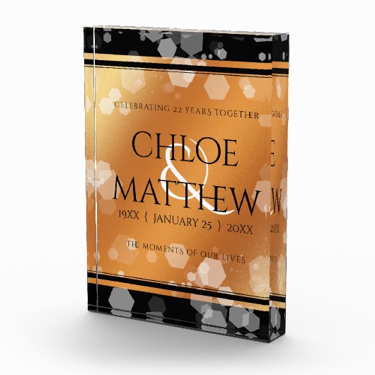 Bloc Photo Élégant 7e 22e 49e anniversaire de Mariage de cuiv (Droite)