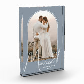 Bloc Photo Elégant Arc Dusty Mariage bleu (Gauche)