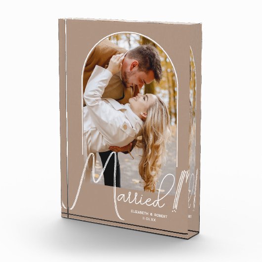 Bloc Photo Elégant Arc Mariage photo beige (Droite)