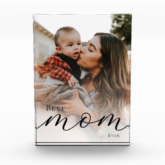 Bloc Photo Elegant Black Script Simple Custom Best Mom Ever (Devant)