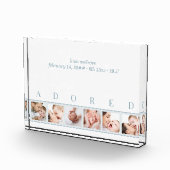 Bloc Photo Élégant bleu blanc ADORED Baby Stats et 6 (Droite)