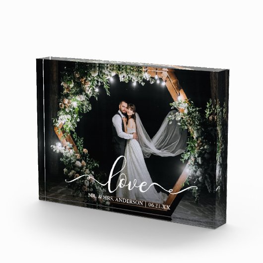 Bloc Photo Élégant Calligraphie Script Love Mariage (Droite)