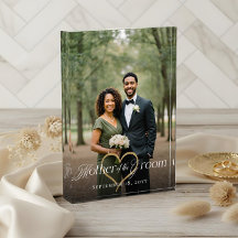 Elégant coeur d'or Mère de Groom Keepsar