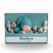 Bloc Photo Élégant Faire-part de naissance moderne (Devant)