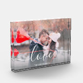 Bloc Photo Élégant faux rose or parties scintillant d'amour t (Gauche)