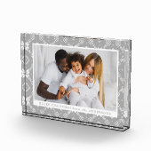 Bloc Photo Élégant Gris Nordic Snowflake Motif Noël (Droite)