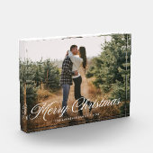 Bloc Photo Élégant Joyeux Noël Calligraphie Script (Gauche)