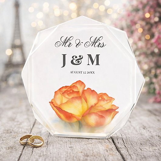 Bloc Photo Elegant Keepsake Newlyweds Gift Bride Groom 