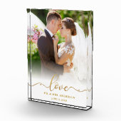 Bloc Photo Elegant Love Gold Script Mr et Mrs Mariage (Droite)