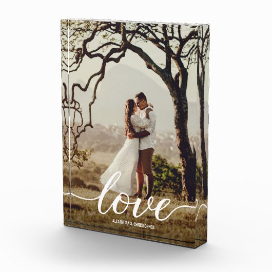 Bloc Photo Elegant Love Script Mariage Photo Nouveaux mariés  (Droite)