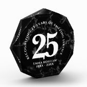 Bloc Photo Élégant Marbre Noir 25 Anniversaire du Travail (Gauche)