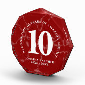 Bloc Photo Élégant marbre rouge 10 ans de travail Anniversair (Droite)