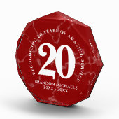 Bloc Photo Élégant Marbre Rouge 20 Anniversaire du travail (Droite)