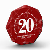 Bloc Photo Élégant Marbre Rouge 20 Anniversaire du travail (Gauche)