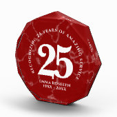 Bloc Photo Élégant Marbre Rouge 25 Anniversaire du Travail (Droite)