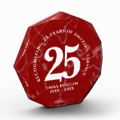 Bloc Photo Élégant Marbre Rouge 25 Anniversaire du Travail (Gauche)