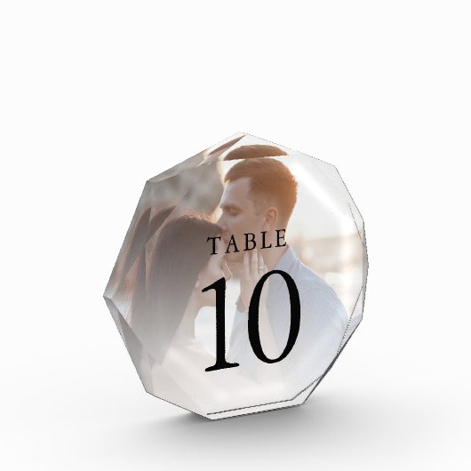 Bloc Photo Élégant Mariage photo simple Numéro de table (Gauche)