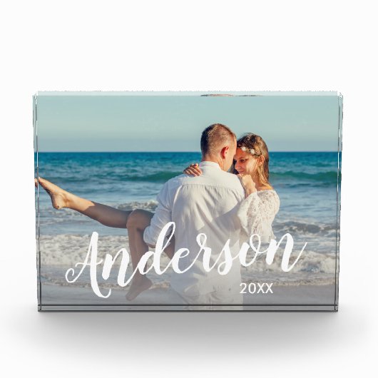 Bloc Photo Elégant moderne coutume couple photo nom texte (Devant)