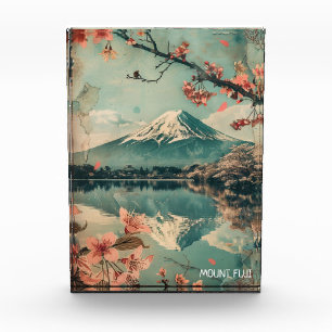Bloc Photo Élégant Mont Fuji Japon Voyage Vintage