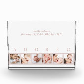 Bloc Photo Élégant rose blanc ADORED Baby Stats et 6 (Devant)