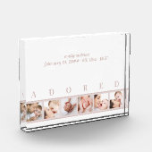 Bloc Photo Élégant rose blanc ADORED Baby Stats et 6 (Gauche)