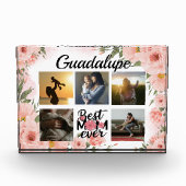 Bloc Photo Élégant rose Floral Keepsaké moderne (Devant)