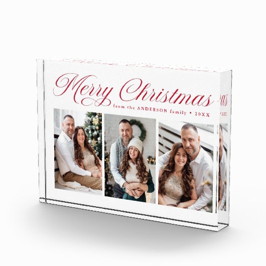 Bloc Photo Élégant script de calligraphie rouge Joyeux Noël 3 (Droite)