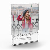 Bloc Photo Élégant Script de graduation 2025 (Gauche)