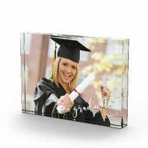 Bloc Photo Élégant Script Graduate 20xx Horizontal