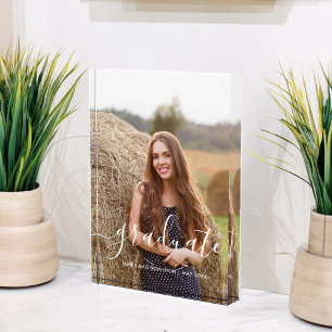 Bloc Photo Élégant script "Graduate" personnalisé