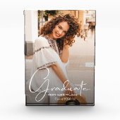 Bloc Photo Élégant Script Graduation Moderne (Devant)