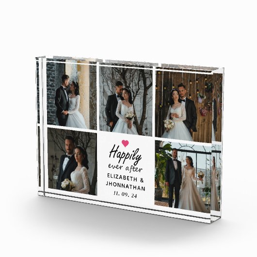 Bloc Photo Élégant Script Heureusement Jamais Après Photo Col (Droite)