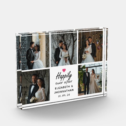 Bloc Photo Élégant Script Heureusement Jamais Après Photo Col (Gauche)