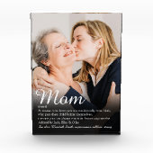 Bloc Photo Élégant script Maman Définition Citation Photo (Devant)