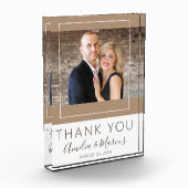 Bloc Photo Élégant Script Merci Mariage Favor Keepsaké (Gauche)