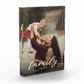 Bloc Photo Élégant Script moderne Custom Family Keepsaké (Gauche)