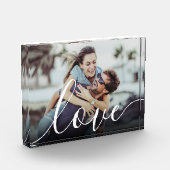 Bloc Photo Élégant script moderne Love Couple photo Bloc (Gauche)
