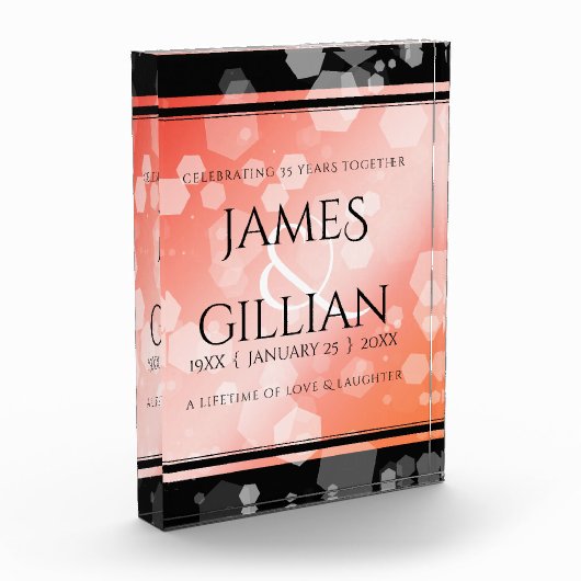 Bloc Photo Elégante 35ème anniversaire de Mariage de corail (Gauche)