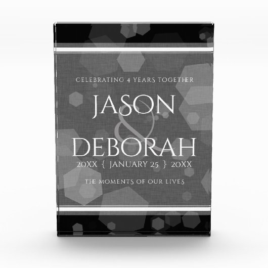 Bloc Photo Élégante fête du 4e anniversaire du Mariage de lin (Devant)