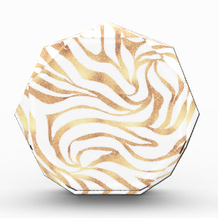 Bloc Photo Elégante Parties scintillant d'or Zebra White Pos