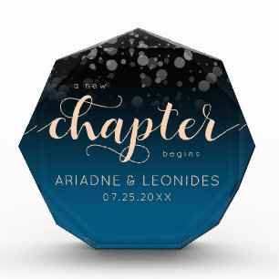 Bloc Photo Elégante Pêche Océanique Bleu Mariage Un Nouveau C