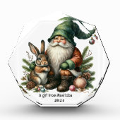 Bloc Photo Elf Gnome et lapin avec décorations (Devant)