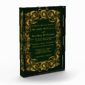 Bloc Photo Emerald Gold Ornament Keepsaké Mariage Invitation (Gauche)