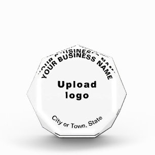 Bloc photo en forme d'octogone blanc d'entreprise