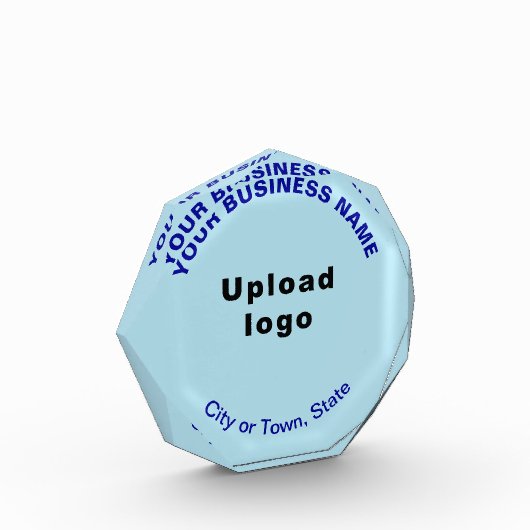 Bloc photo en forme d'octogone bleu clair commerci (Gauche)