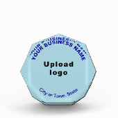 Bloc photo en forme d'octogone bleu clair commerci (Devant)