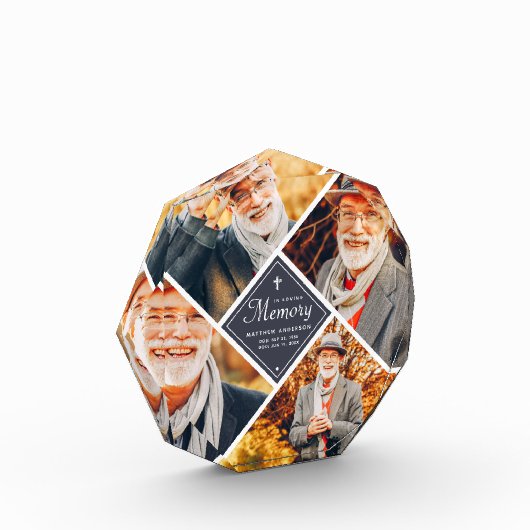 Bloc Photo En Mémoire Amoureuse Croix moderne multi-Modèle ph (Gauche)