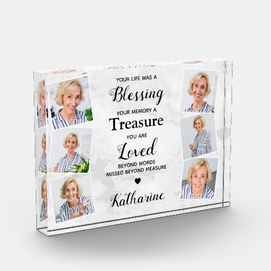 Bloc Photo En Mémoire d'amour Mémorial de Sympathie moderne e (Gauche)