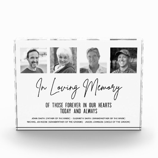 Bloc Photo En mémoire d'amour mémorial personnalisé Mariage p (Devant)