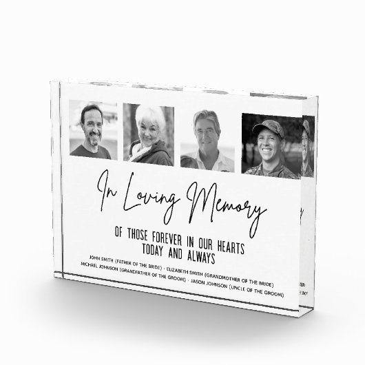 Bloc Photo En mémoire d'amour mémorial personnalisé Mariage p (Droite)